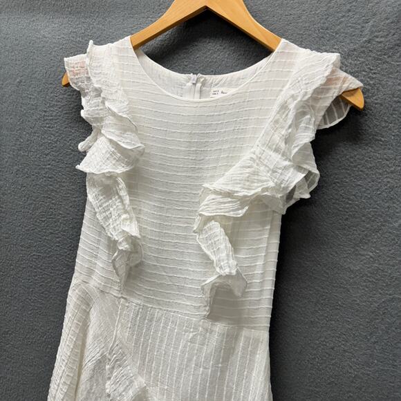 Here Comes the Sun Dress Womens Small White Ruffled Boho Sleeveless Coastal - Picture 3 of 10